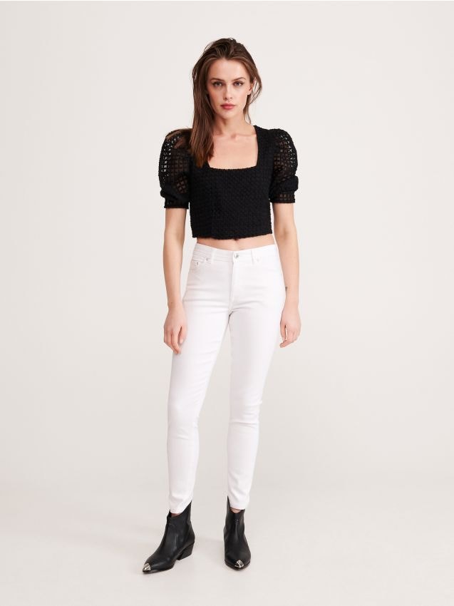 Ladies` jeans trousers - Blanc - XQ375-00J - RESERVED