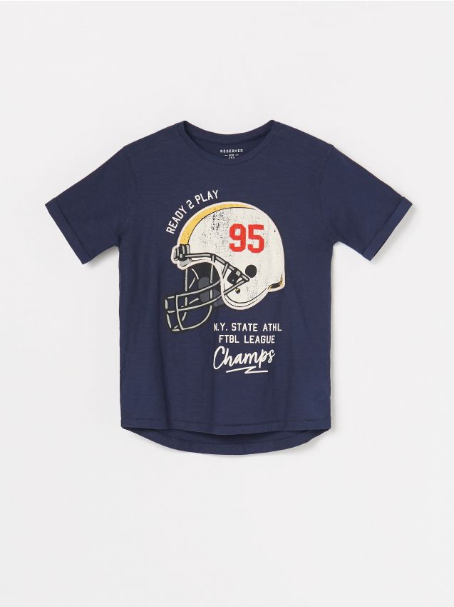 Boys` t-shirt - navy - XQ740-59X - RESERVED