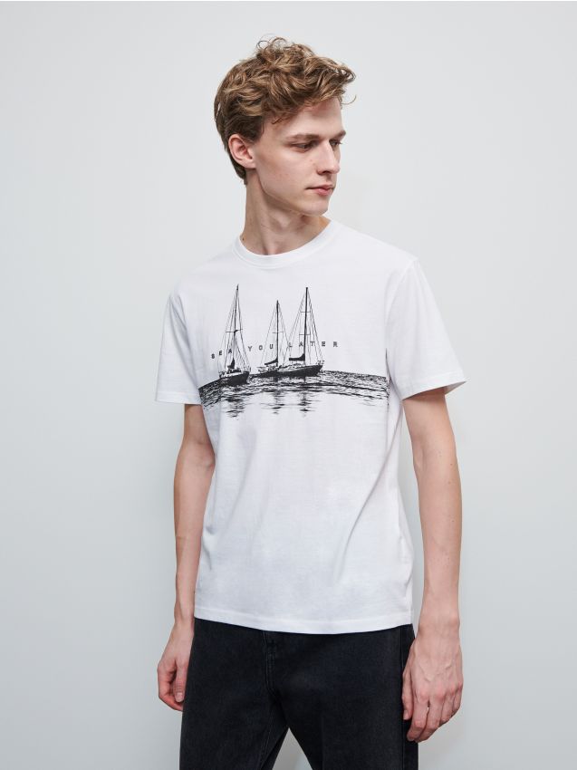 T-shirt z nadrukiem - biały - XS299-00X - RESERVED