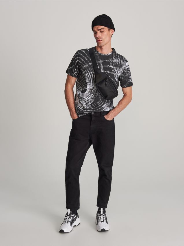 T-shirt z nadrukiem - czarny - XS550-99X - RESERVED