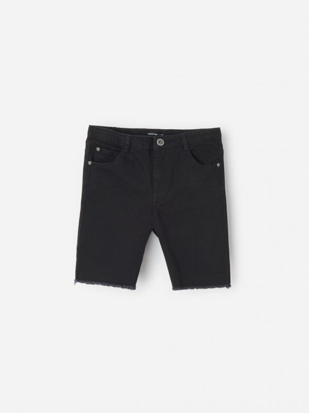 Shorts with raw hem - black - XT747-99X - RESERVED