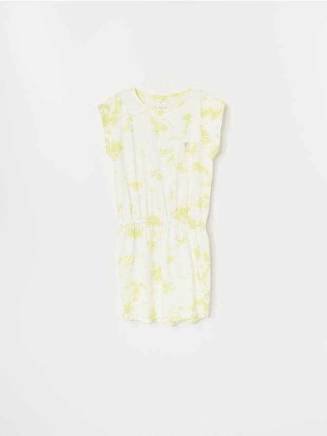 Koszula nocna z efektem tie-dye - żółty - XU386-11X - RESERVED