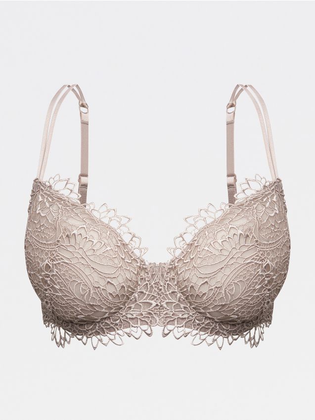 Soutien-gorge à broderies décoratives - Beige - XV723-08X - RESERVED