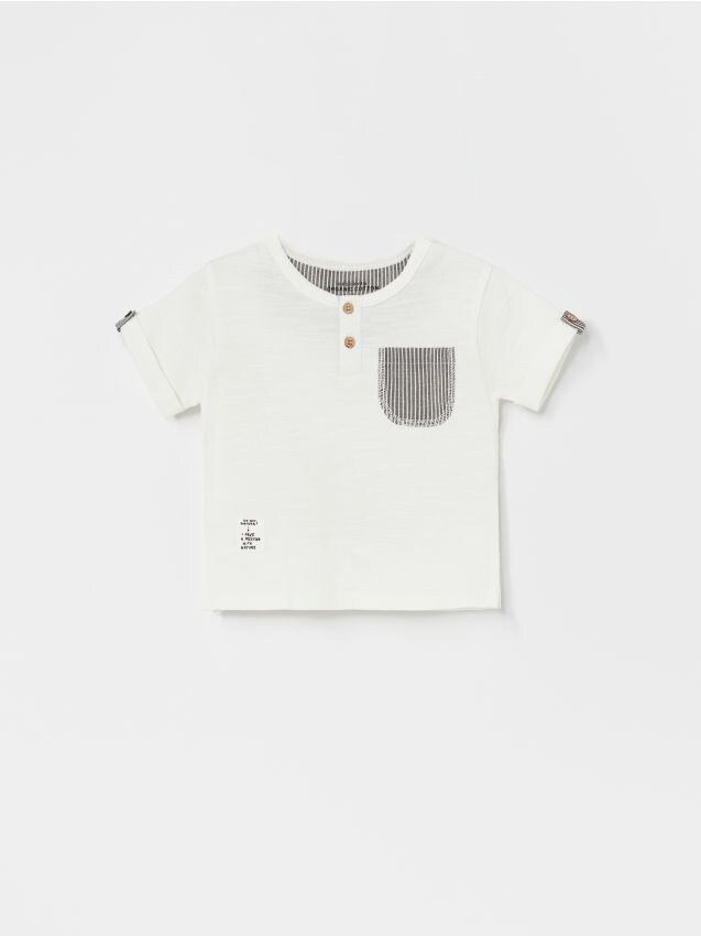 T-shirt in organic cotton - cream - XW164-01X - RESERVED