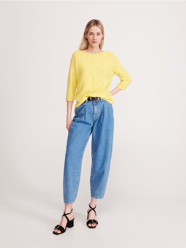 Maglione con scollo a barca - Giallo - XW237-10X - RESERVED