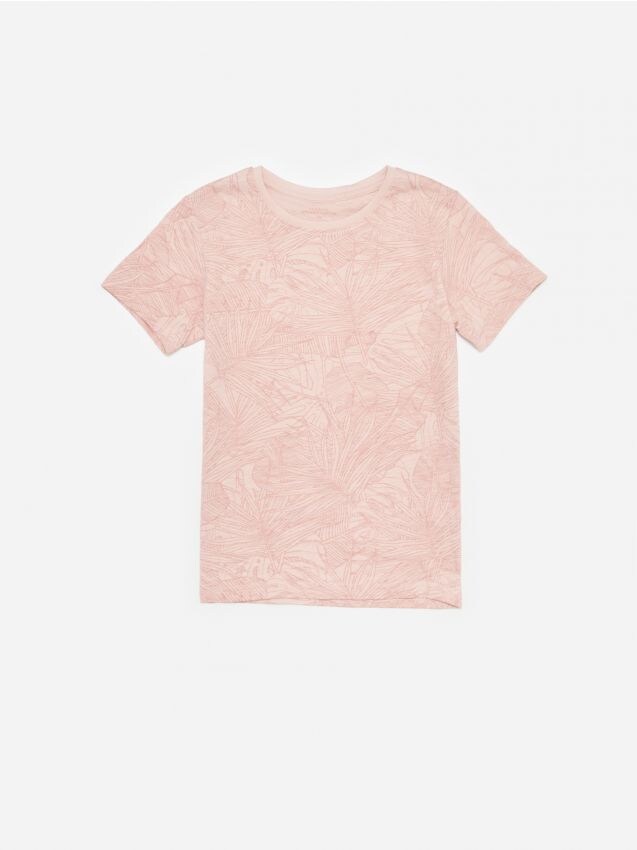Bawełniany t-shirt ze wzorem - różowy - XW572-39X - RESERVED