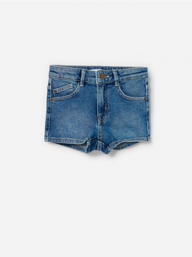 Wash effect denim shorts - blue - XY886-55J - RESERVED