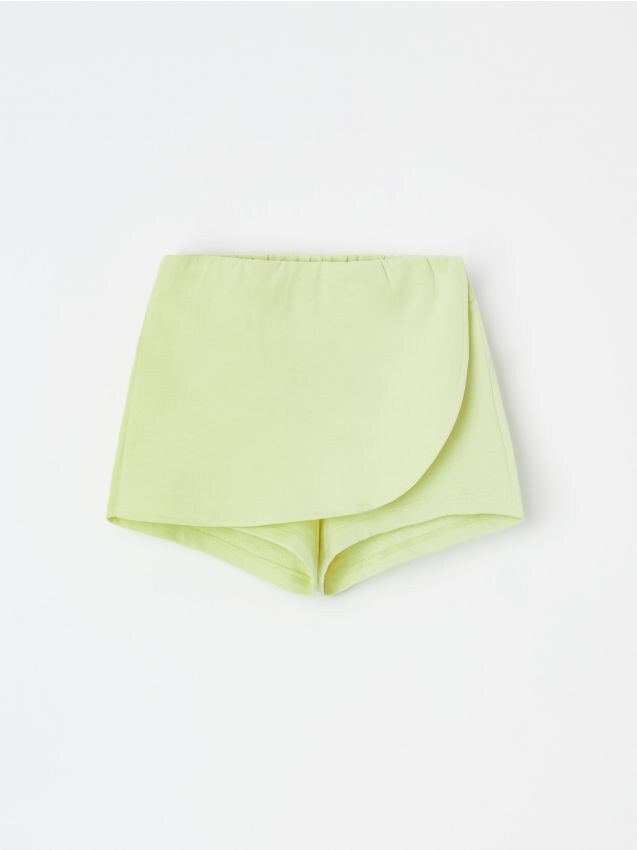 Sweat shorts with wrap front - green - XY894-70X - RESERVED