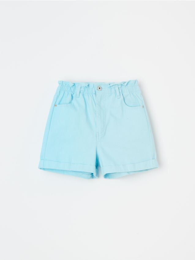 Cotton paperbag shorts - blue - XY895-05X - RESERVED