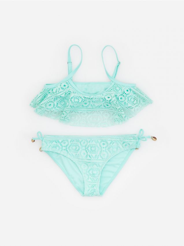 Girls` swimming suit - turquoise - XZ557-56X - RESERVED