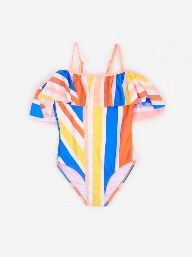 One piece swimsuit with ruffle detail - pink - XZ561-42X - RESERVED