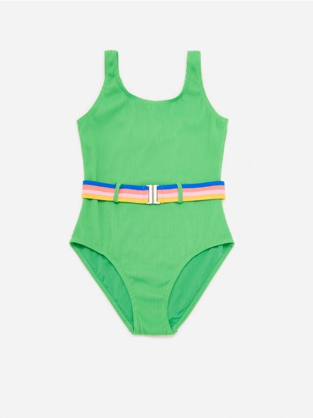 Swimsuit with belt - green - XZ563-77X - RESERVED