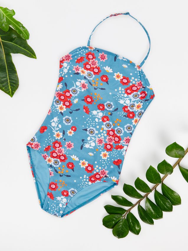 Floral print swimsuit - blue - XZ566-54X - RESERVED