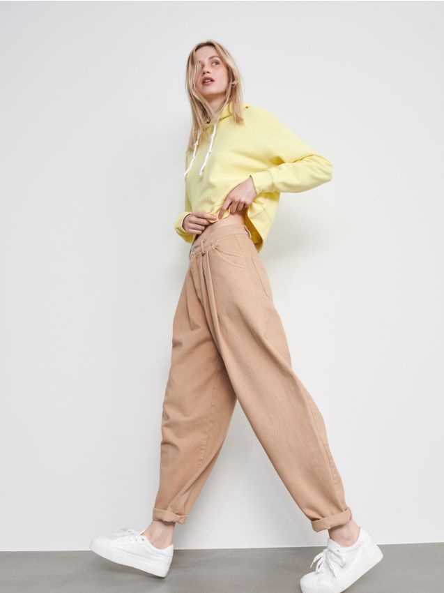 Organic cotton sweatshirt - yellow - YA409-11X - RESERVED