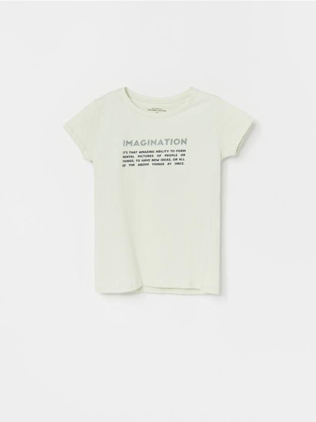 Girls` t-shirt - green - YA862-07X - RESERVED