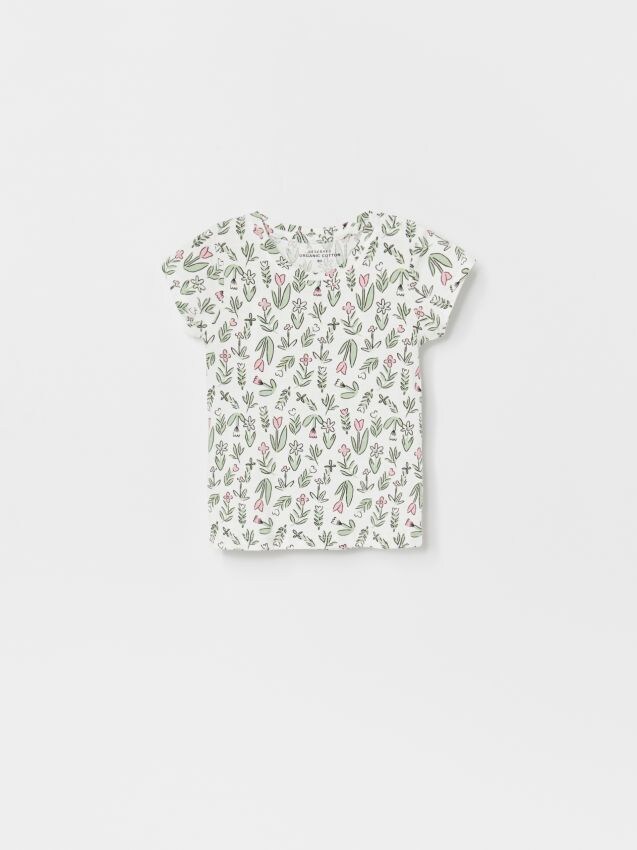 T-shirt in cotone con stampa - Avorio - YA874-01X - RESERVED