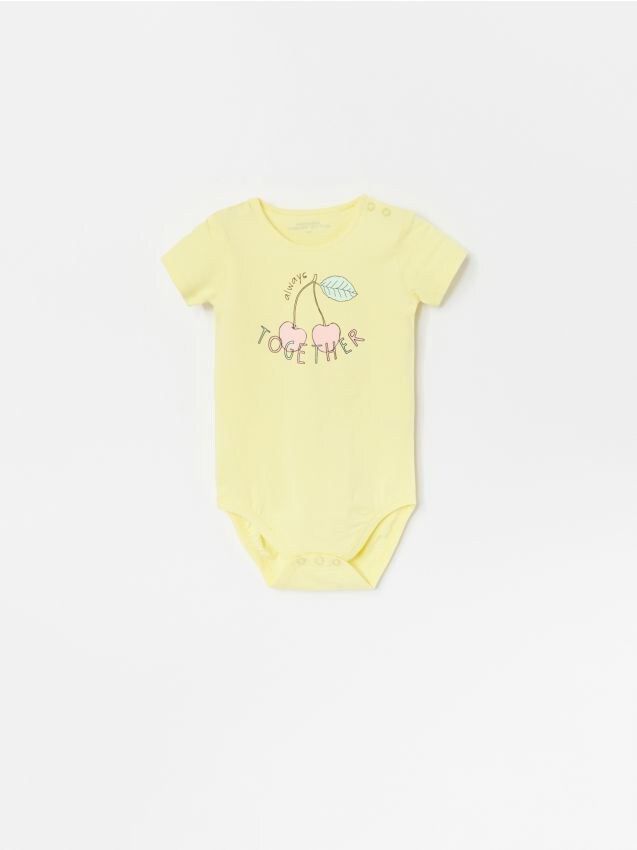Cotton printed bodysuit - green - YA882-70X - RESERVED