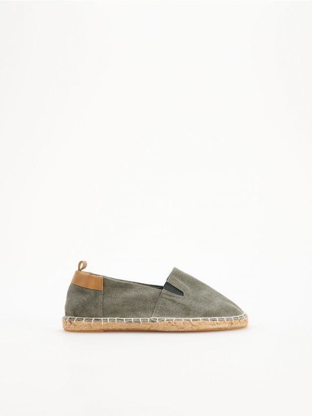 Vzorované látkové espadrilky - zelená - YB204-97X - RESERVED
