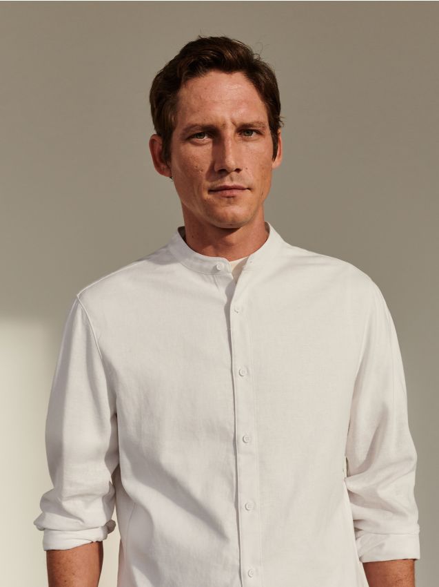 Linen and viscose blend shirt - white - YB941-00X - RESERVED