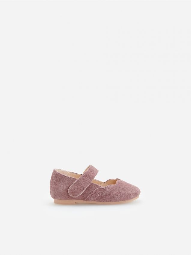 Ādas balerīnas ar siksniņu - rozā - YD965-38X - RESERVED