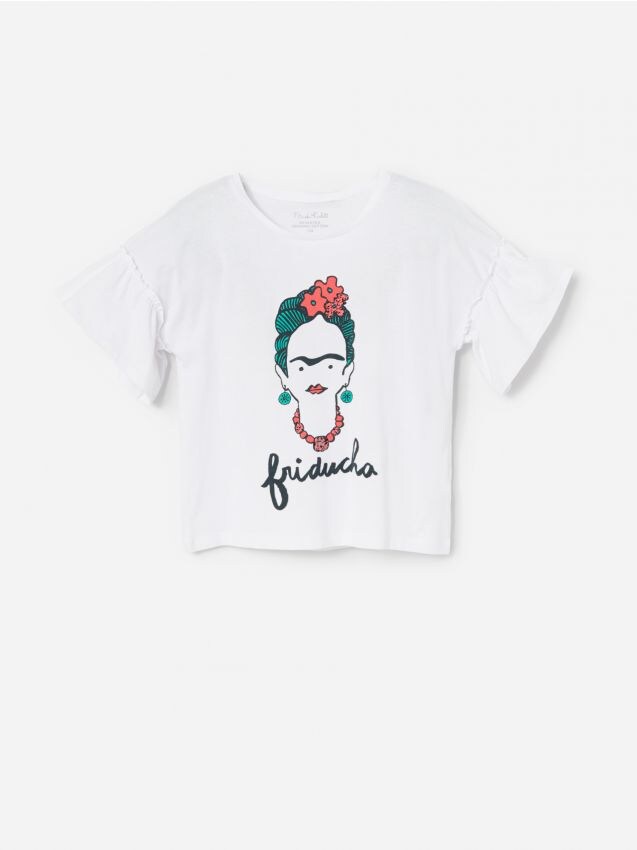 T shirt biały z nadrukiem RESERVED rozmiar 164cm T shirt biały z nadrukiem RESERVED rozmiar 164cm
