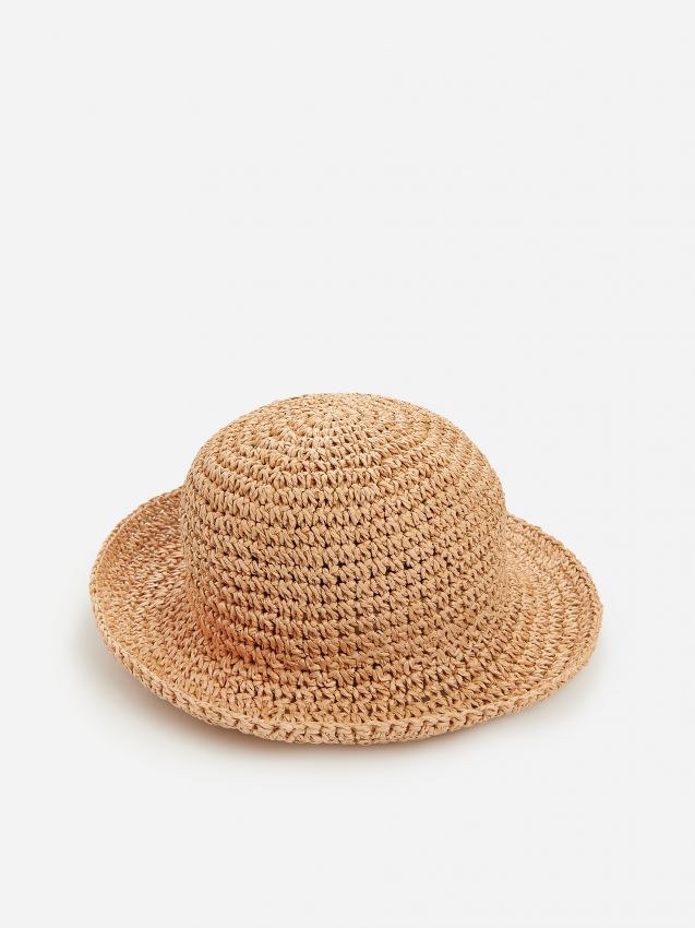 Woven paper straw hat - beige - YF601-12X - RESERVED