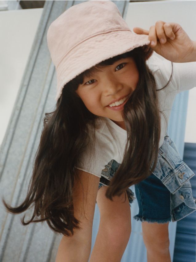 Cotton bucket hat - pink - YF603-38X - RESERVED