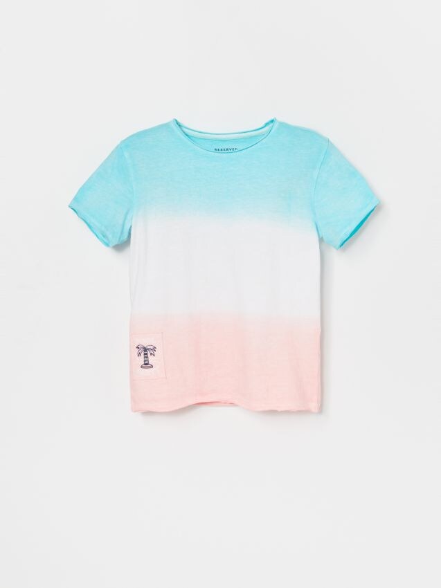 Bavlněné tričko s efektem dip-dye - bílá - YF901-00X - RESERVED