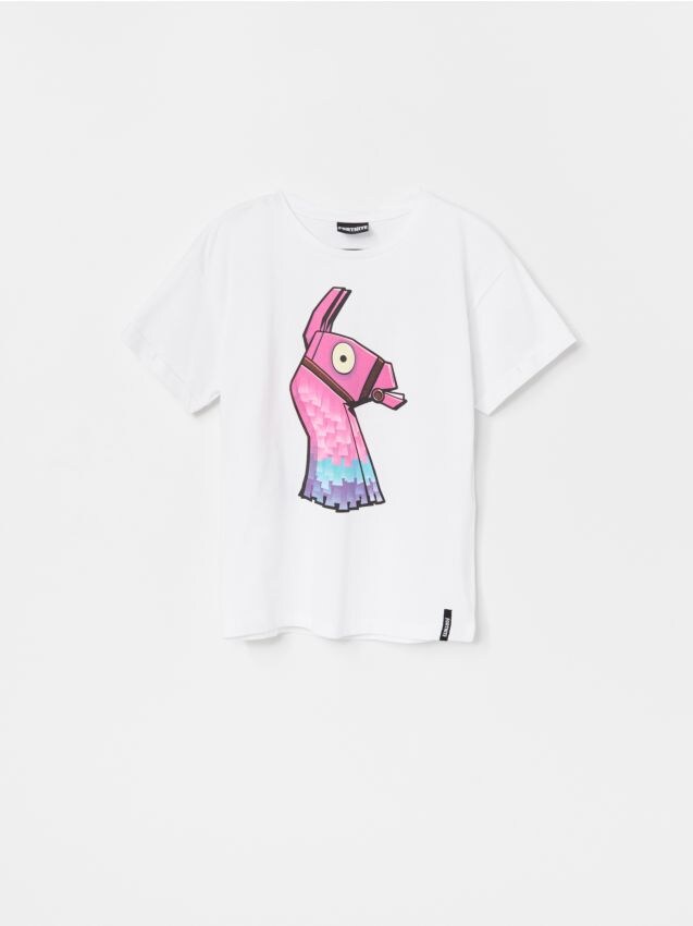 Bawełniany t-shirt Fortnite - biały - YF956-00X - RESERVED