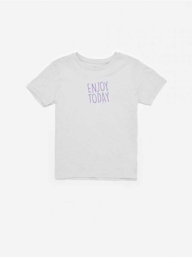 Bawełniany t-shirt z napisem - szary - YF962-09X - RESERVED