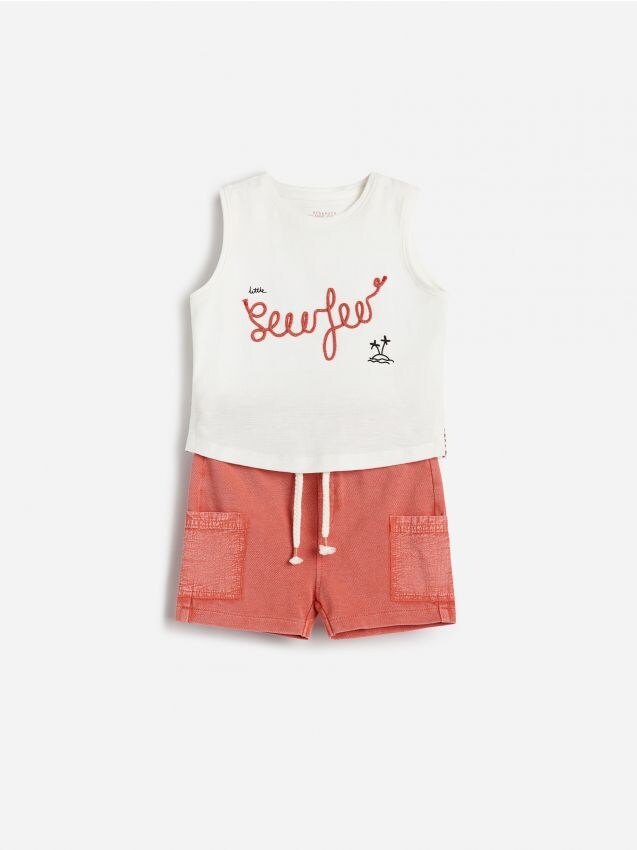 Babies` t-shirt & shorts - red - YG165-29X - RESERVED