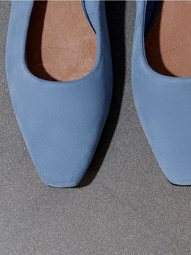 Leather ballerina shoes - blue - YG247-50X - RESERVED