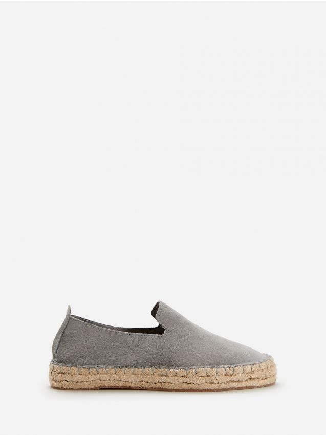 Skórzane espadryle - szary - YG276-09X - RESERVED