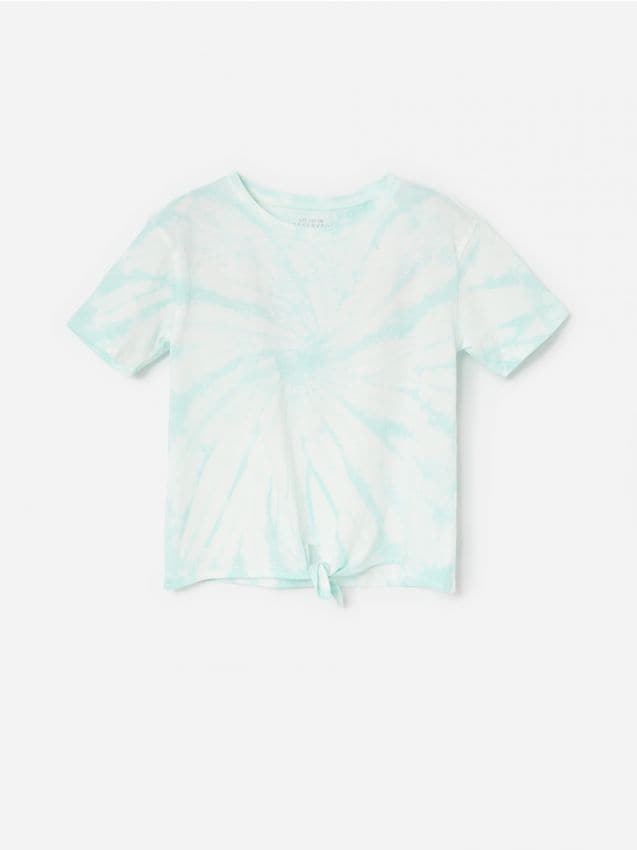 Baumwoll-T-Shirt in Batik-Optik - blau - YG692-05X - RESERVED