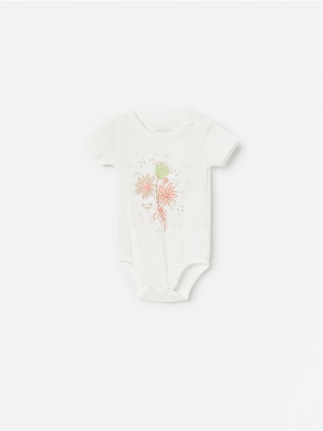 Cotton printed bodysuit - ivory - YG716-01X - RESERVED