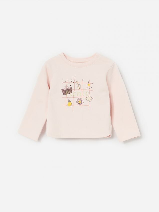 Bluza dresowa z nadrukiem - pomarańczowy - YG722-20X - RESERVED