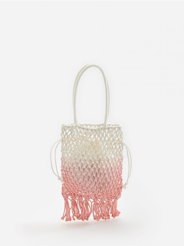 Woven bag with fringe detail - orange - YH155-24X - RESERVED
