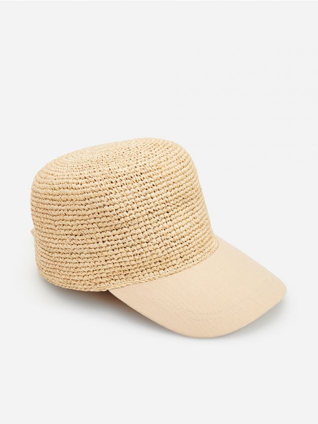 Cappello con visiera intrecciato - Beige - YI271-08X - RESERVED
