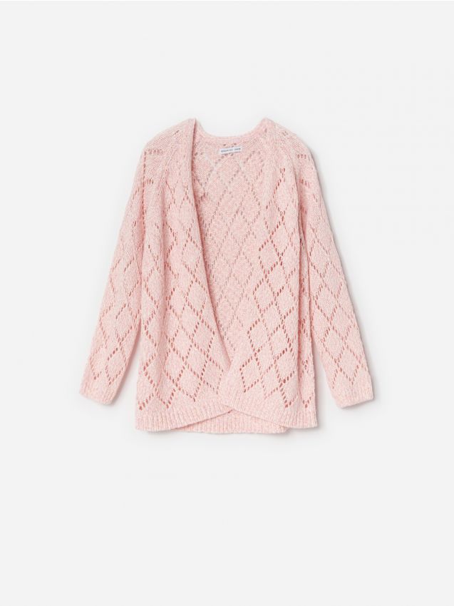 Cardigan en mailles ajourées - Orange - YK115-24X - RESERVED