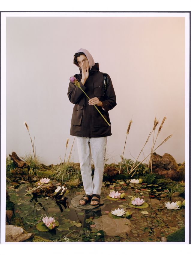 Hooded parka jacket with pockets - purple - YK147-49X - RESERVED