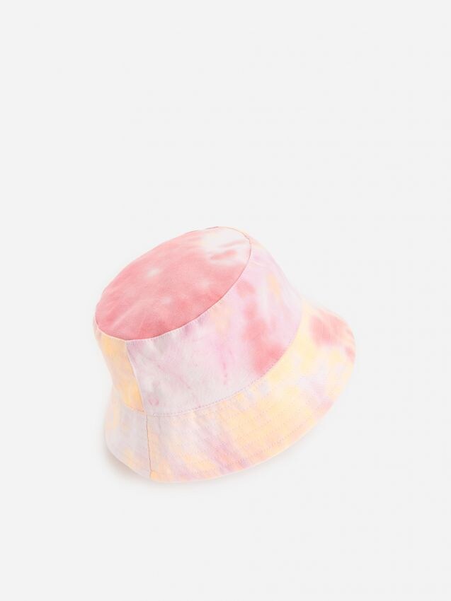 Cotton bucket hat with tie dye effect - orange - YK717-24X - RESERVED