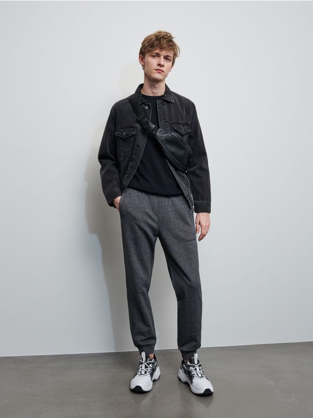 Melange sweatpants - black - YL446-99M - RESERVED