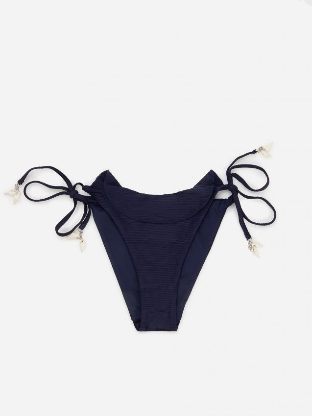 Bikini bottom with tie detail - navy - YL959-59X - RESERVED