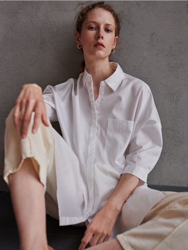 Camisa oversize elegante - Blanco - YM062-00X - RESERVED