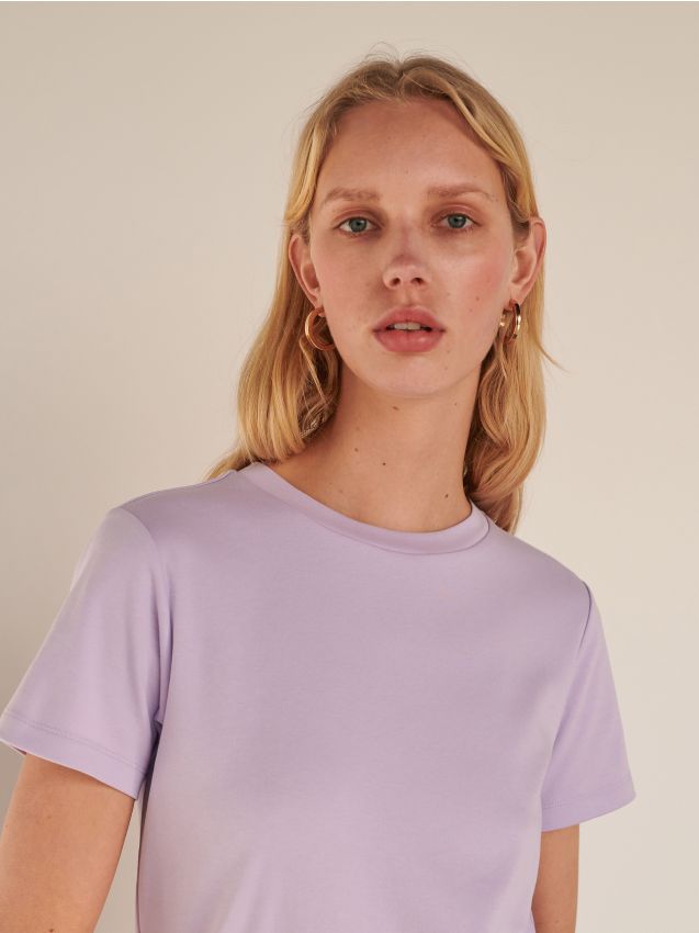 T-shirt in organic cotton - purple - YM064-04X - RESERVED