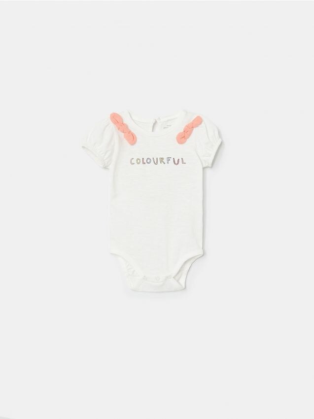 Bavlněné body s mašličkami - krémová - YO231-01X - RESERVED