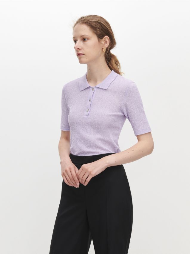 Strukturovaná žerzejová halenka - fialová - YO338-04X - RESERVED