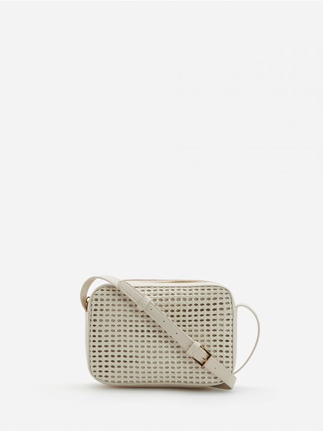 Woven motif crossbody bag - ivory - YO353-01X - RESERVED