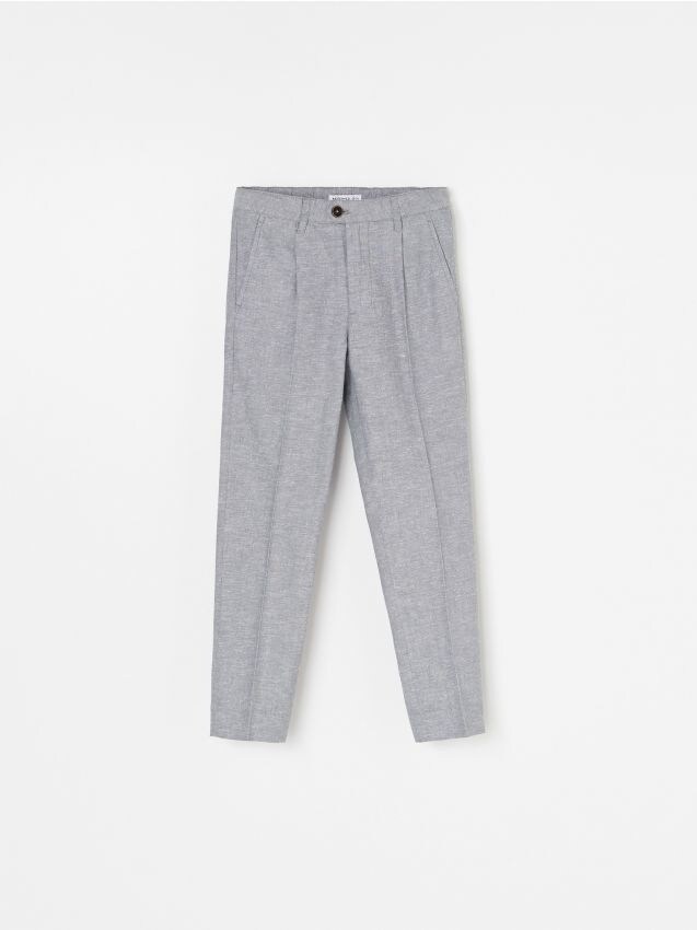 Pantaloni da completo in misto lino - Grigio - YO868-09X - RESERVED