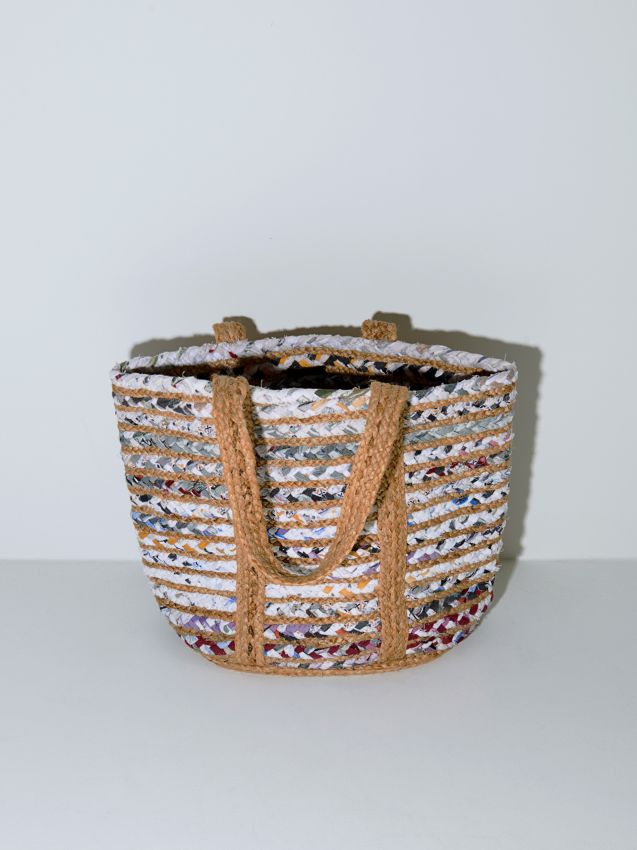 Cotton rich shopper bag with jute blend - multicolor - YO950-MLC - RESERVED